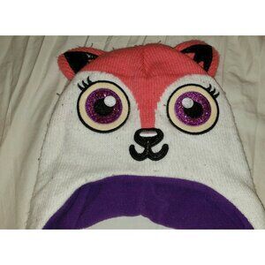 CAT FACE winter hat with pig tails one size fits all